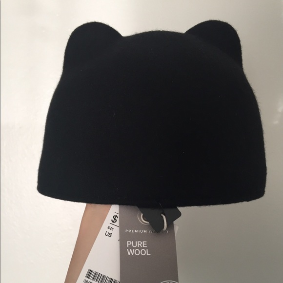 H&M Black Wool Riding Cap w/Cat Ears - Picture 2 of 4